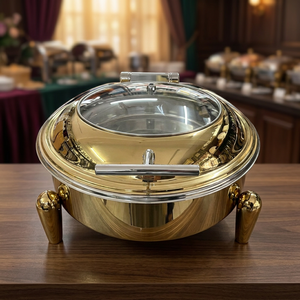 Services de vaisselle de luxe en acier inoxydable pour réchauds de buffet, idéaux pour mariages et maintien au chaud des aliments DCD-002 - Product Image 1