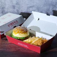 Boîte à hamburger en papier kraft avec doublure intérieure résistante à la graisse pour la vente en gros et la livraison de hamburgers