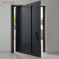 Puerta de Seguridad Exterior Moderna para Villa, con Construcción de Aleación de Aluminio, Diseño Impermeable para Entrada y Uso en Centros Comerciales