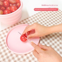 Vaisselle pliable en Silicone Portable 1000ml Design moderne de qualité alimentaire voyage en plein air cuisine bol rétractable Logo personnalisable