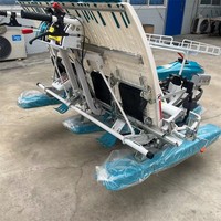 Repiqueuse de riz à moteur essence 4 rangs, autoportée, pour la plantation de riz, profondeur réglable, haute efficacité