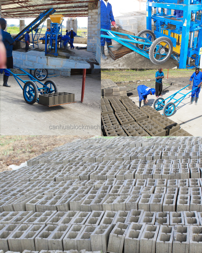 QT40-1 china small cheap semi automatic co<em></em>ncrete hollow block brick making machine in haiti
