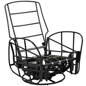Fauteuil inclinable en similicuir marron avec accoudoirs rembourrés et mécanisme à boutons, siège individuel contemporain pour la maison ou le bureau - Product Image 6