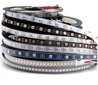Bande LED numérique flexible adressable 5V rvb SMD 5050 IC intelligent WS2812B WS2812 SK6812 144 pixels pour la décoration de bâtiment