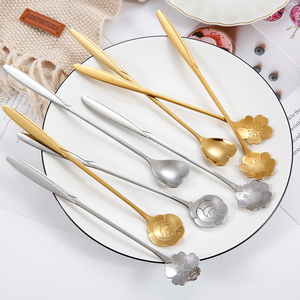 Chất Lượng Cao Thép Không Gỉ Ice Cream & Kẹo Tea Spoon Gương Đánh Bóng Hoa Hình Cho Các Bên Biểu Tượng Tùy Chỉnh - Product Image 1