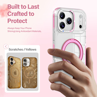 Funda Transparente con Diamantes para iPhone 17 Pro Max, 17, 16, 15, 14, 13, 12, 11, Magnética con Soporte Giratorio de 360°, Nuevo Diseño