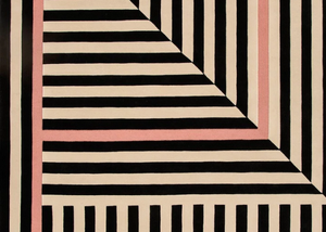 Tapis d'intérieur en laine tufté à la main Cresynk, noir ivoire et rose blush, tapis de luxe fait main avec un design moderne et contemporain - Product Image 2