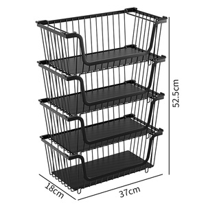 Kitchen Countertop Standing Type <b>Vegetable</b> <b>Storage</b> <b>Rack</b> Stainless Steel Waterproof Double Tier Modern Home Use Basket - Product Image 3