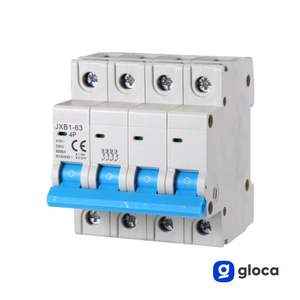 Interruttore Automatico Miniaturizzato Gloca 4P 380V 25A Curva C Montaggio su Guida DIN MCB JXB1-63 - Product Image 3