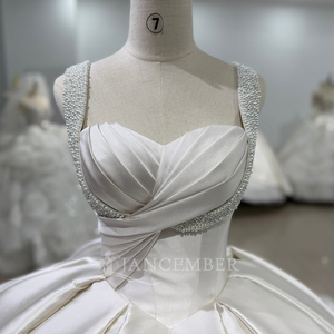 Robe de mariée de luxe en satin, robe de bal, design personnalisé, grande taille, cérémonie, Vestido De Novia, haute qualité, mariée, Xs208 - Product Image 4