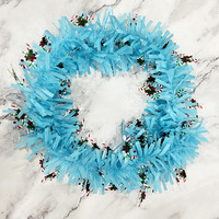 Guirlande de Noël 2m avec bonhomme de neige, guirlande colorée en tinsel et macarons, décoration pour sapin de Noël