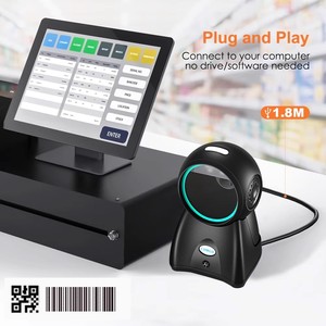 EVAWGIB-Lecteur de codes-barres 2D omnidirectionnel, mains libres, filaire et USB, avec grand lecteur de codes-barres, écran QR 1D - Product Image 2