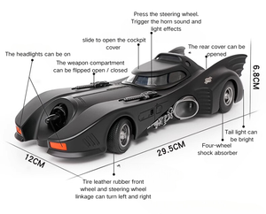 Serie <span class=keywords><strong>di</strong></span> <span class=keywords><strong>film</strong></span> panda 1/18 auto pressofusa 1989 Batmobile Super eroi veicolo modello metallo suono Pull Back in lega <span class=keywords><strong>di</strong></span> plastica macchinina - Product Image 2