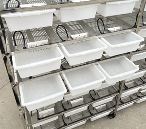 Système de soins pour petits <span class=keywords><strong>animaux</strong></span> avec 36 tiroirs, en acier inoxydable 304 moderne et luxueux, avec support pour souris et rats, système d'abreuvement, motif à pois - Product Image 6