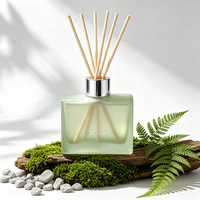 Vente en gros de flacons diffuseurs d'arômes en verre carrés plats vides de 100 ml, couleur personnalisée, pour l'emballage d'huiles parfumées