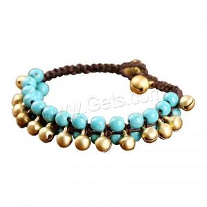 Braccialetti con Sfere Intrecciate in Turchese, Filo Cerato Tailandese con Campanella in Ottone Placcato, Gioielli alla Moda per Donna 1475164 - Product Image 1
