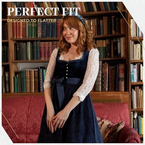 Blusa Dirndl Bávara Personalizada para Mujer, Blanca, de Algodón, Manga Tres Cuartos, Cuello con Volantes, Top Tradicional - Product Image 6