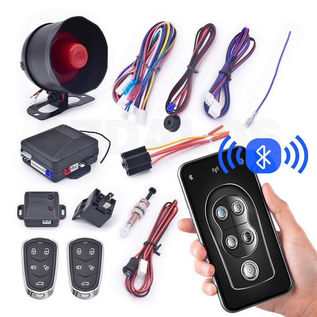 12V Universal Car Alarm System Anti-Hijacking Central Locking System One Way Smart Keyless Entry Car Security System