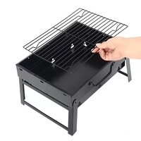 Barbecue portable pliable au charbon de bois avec dispositif de sécurité anti-flamme, construction métallique durable pour le camping en plein air, les pique-niques et l'utilisation en arrière-cour