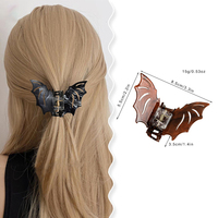 Halloween Acétate Chauve-Souris Forme Cheveux Griffes pour Femmes Acide Acétique Creux Chauve-Souris Pince À Cheveux Incassable Creative Vacances Requin Clip Cheveux