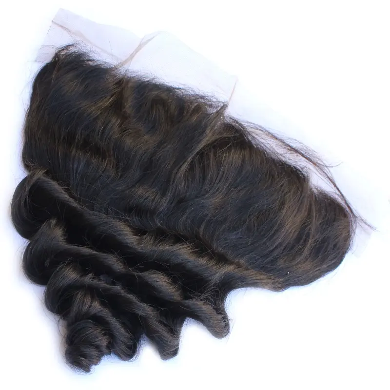 Tagliato da un donatore Qingdao Haiyi capelli nessun groviglio colore naturale frontale in pizzo trasparente