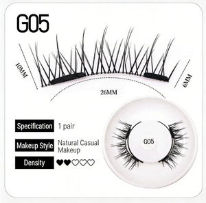 <span class=keywords><strong>Cils</strong></span> magnétiques synthétiques semi-faits à la main avec logo personnalisé, 2 aimants, faux <span class=keywords><strong>cils</strong></span> à haute magnetisme, 2 paires - Product Image 1