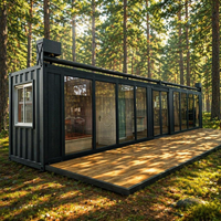 Maison conteneur en acier de 40 pieds, 1 chambre, design moderne, installation rapide, terrasse électrique, bureau mobile, usage hôtelier, 50 ans