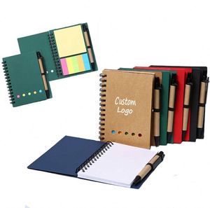 Carnet publicitaire adhésif avec stylo, bloc-notes autocollant, papier kraft, carnet à spirale, bloc-notes portable, journal intime - Product Image 1