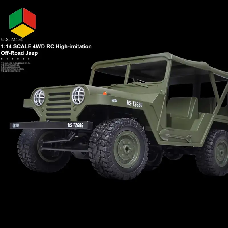 Радиоуправляемый грузовик QS 1/14 2,4 ГГц Jeeps бескамерная шина автомобиль игрушки с дистанционным управлением военный внедорожник 4WD электрический грузовик автомобиль игрушки