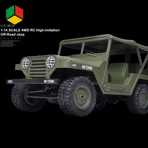 Toptan jeep erkek-QS 1/14 2.4Ghz RC jeep radyo kontrol kamyon Tubeless lastik oyuncak arabalar uzaktan kumanda askeri Off Road 4WD elektrikli kamyon oyuncak arabalar
