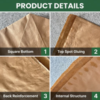 Sac en papier kraft multicouche de 25 kg, qualité alimentaire, fond carré avec intérieur en PE, sacs d'emballage écologiques de 50 kg pour la farine, le sucre, l'amidon, BRC