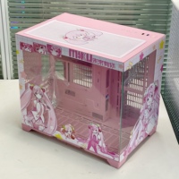 Nouvelle coque PC rose 2025 Hatsune Miku Anime Game personnalisée, compatible avec carte mère M-ATX et refroidisseur 360, boîtiers d'ordinateur stylés