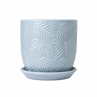 Lot de 3 pots de fleurs modernes de 6 pouces, écologiques, pour l'intérieur et l'extérieur, avec plateau, pour la maison, le jardin, le bureau, le bureau à domicile