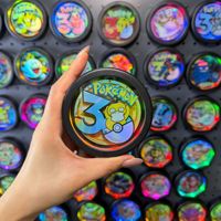 Kedatangan Baru Magnet Kulkas Pokémon 30th Anniversary Kartun Kreatif Keren 3D Ukiran Laser Menyala