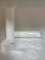 Tampons en coton hypoallergéniques Premium Spunlace 3 couches, diamètre 5,7 cm, sans peluches, emballage cylindrique, doux, double face, pour démaquillage