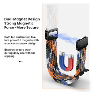 Correa de reloj inteligente para Samsung Galaxy Watch 8 40mm 44mm 46mm Correa magnética de nailon trenzado pulsera ajustable tejida para exteriores - Product Image 5