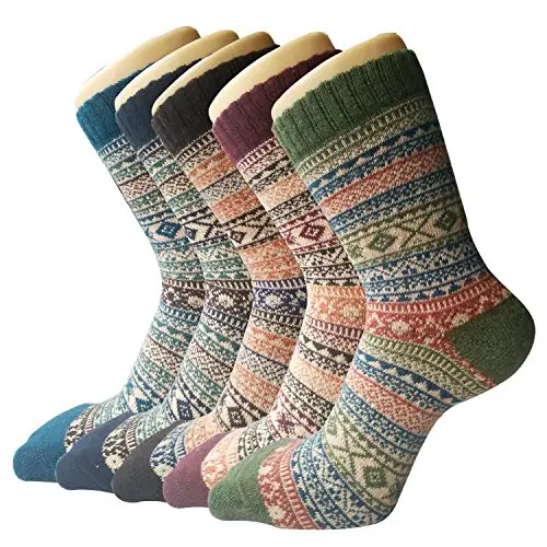 Men Wool Socks Winter Warm Socks Thick Knit Cabin Cozy Crew Soft Socks Gifts for Men