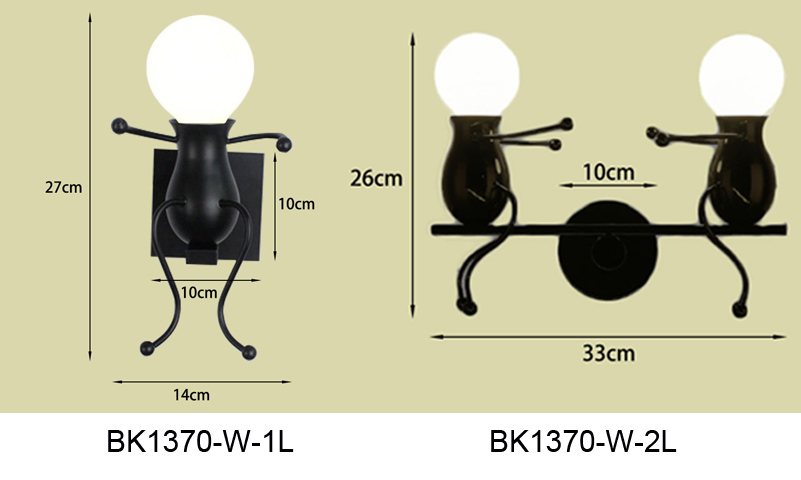 BLUEKING wholesale Art Antique Nordic Vintage Black Iron indoor Wall sconces light  E27 Bulb Simple bedroom lamp