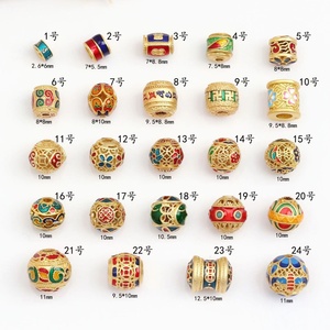 DIY Round Copper Beaded Gold Accessories Pendant Necklace Earrings Making <b>Charm</b> <b>Beads</b> Jewelry Making <b>Bracelets</b> - Product Image 2