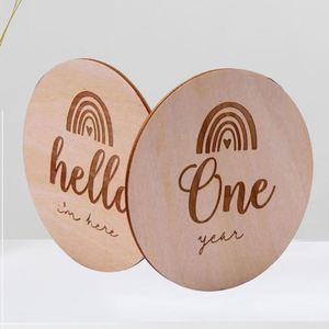 Disques de photos en bois sculptés arc-en-ciel pour nouveau-nés, accessoires de photographie pour bébés, cartes mensuelles en bois pour étapes importantes - Product Image 2
