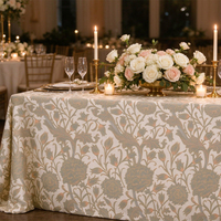 Nappe à imprimé floral vintage en polyester, personnalisable, ronde ou rectangulaire, pour événements, mariages, restaurants, banquets