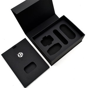 Boîtes cadeaux de luxe haut de gamme en mousse EVA noire magnétique pour l'électronique intelligente - Product Image 1