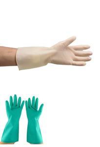 Wieder verwendbare chemikalien beständige Handschuhe aus grünem Nitril kautschuk latex - Product Image 2