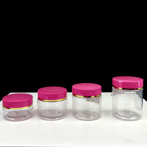 Venta al por mayor de frascos de boca ancha para mascarilla para el cabello cuidado de la piel champú pelucas Rosa tapa crema latas cosméticos contenedor PET plástico - Product Image 5