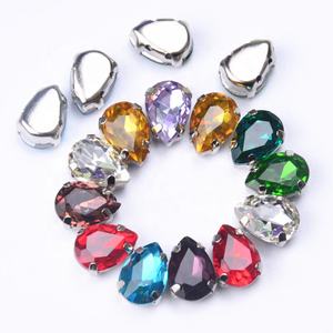 Piedras de Cristal de Alta Calidad en Forma de Lágrima, 7x10 mm, con Reverso Plano, para Coser en Prendas, Manualidades, Vestidos de Novia, Bolsos y Zapatos - Product Image 1