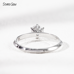 แหวนเพชรทรงกลมเจียระไนแบบบริลเลียนท์ 0.55 กะรัต จาก Starsgem เพชรเลี้ยงในห้องปฏิบัติการ ตัวเรือนทองคำแท้ 18K สำหรับผู้หญิง - Product Image 3