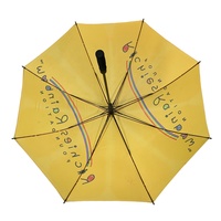 Parapluie de golf coupe-vent imprimé numérique à poignée jaune EVA de 27 pouces et 8 nervures pour adultes, conception droite de pongé d'impression de logo personnalisé