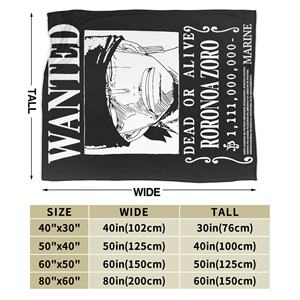 Plaid en flanelle <span class=keywords><strong>Zoro</strong></span> <span class=keywords><strong>Wanted</strong></span> Luffy, imprimé pour chambre à coucher, canapé, ultra-doux, chaud, couvre-lit, dérivés d'anime - Product Image 4