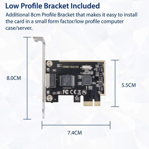 Tarjeta de Interfaz de Red PCI Express PCI-E Fervit de 2.5 Gigabit Ethernet, 10/100/<span class=keywords><strong>1000</strong></span>/25000 <span class=keywords><strong>Mbps</strong></span>, RJ45 LAN SI-PEX24059 - Product Image 5
