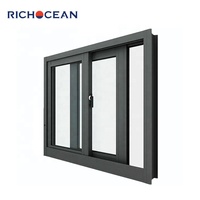 Venta al Por Mayor de Ventanas Corredizas de Aluminio a Prueba de Viento con Doble Vidrio Templado y Mosquitero, Certificación NFRC
